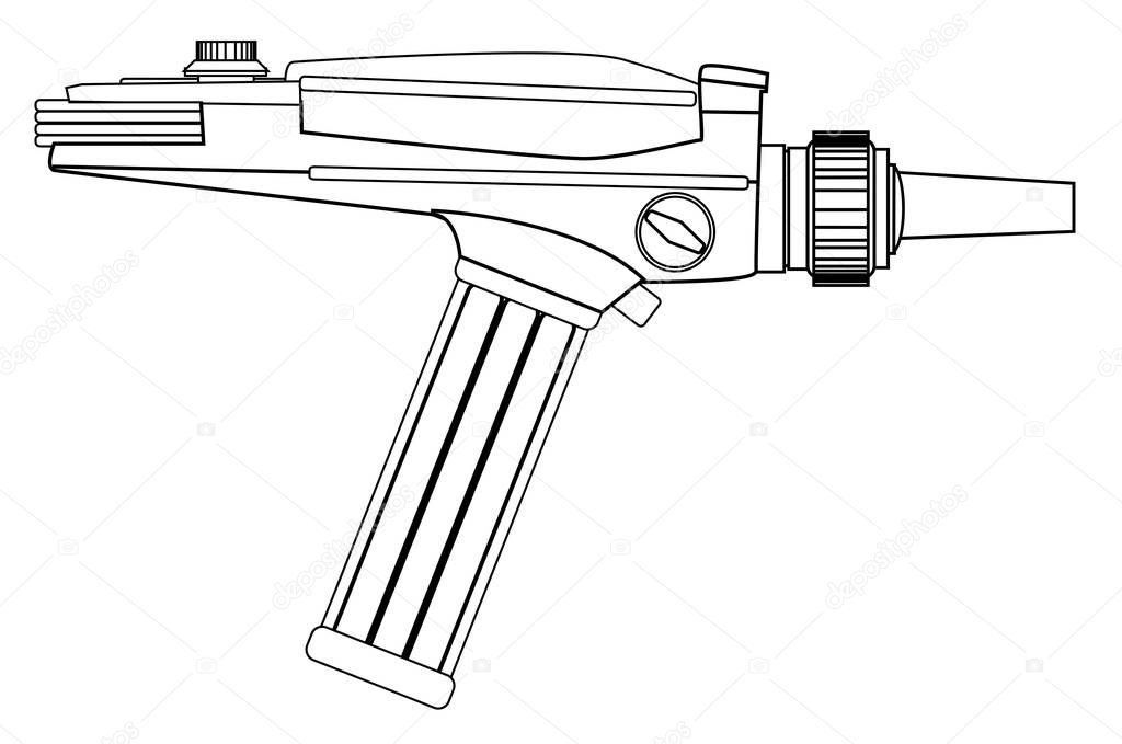 Ray Gun Line Drawing