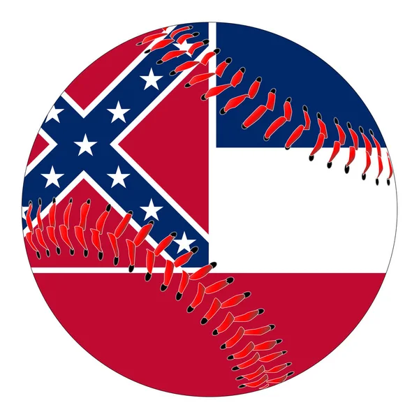 Mississippi-Flagge Baseball — Stockvektor