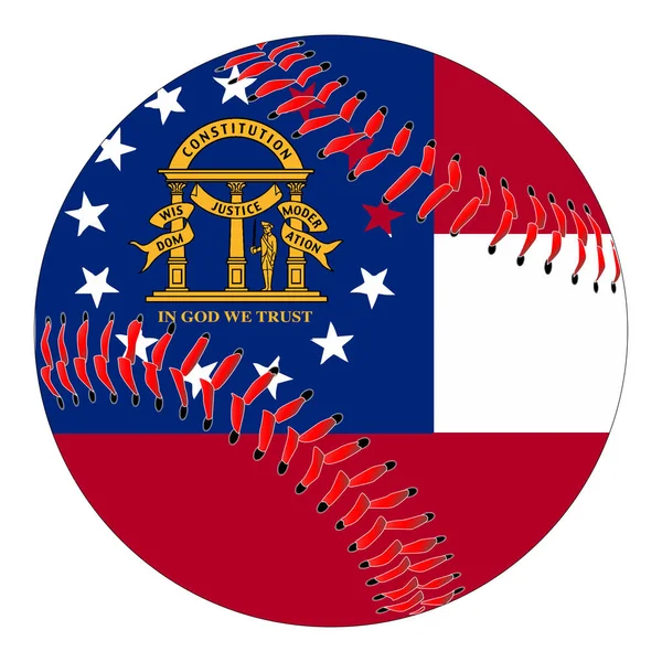 Georgia-Flagge Baseball — Stockvektor