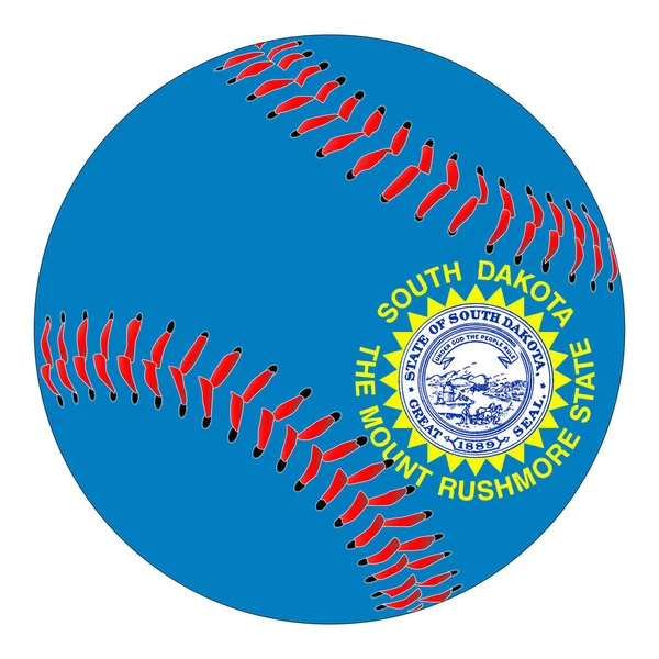 South Dakota Flagge Baseball — Stockvektor