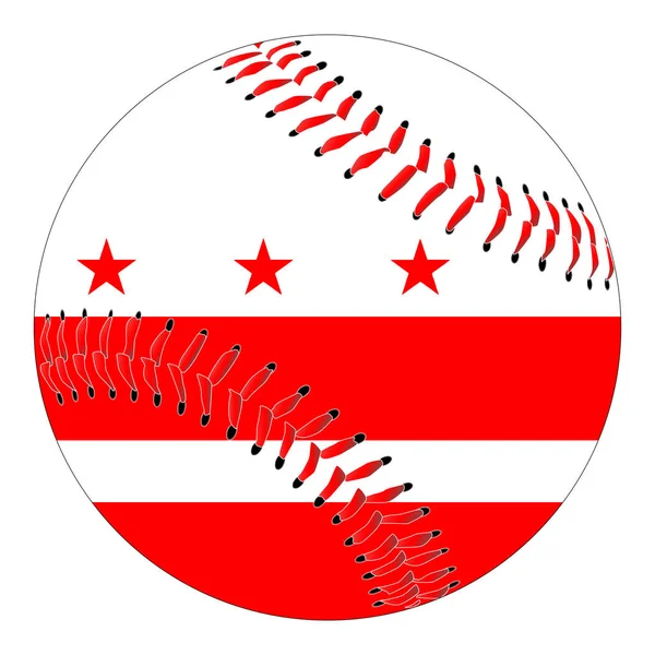 Washington Dc flaga Baseball — Wektor stockowy