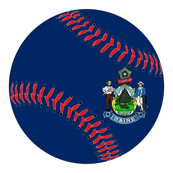Baseball flaga Maine — Wektor stockowy