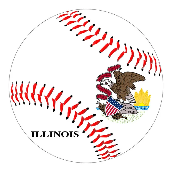 Flaga Ilinois Baseball — Wektor stockowy