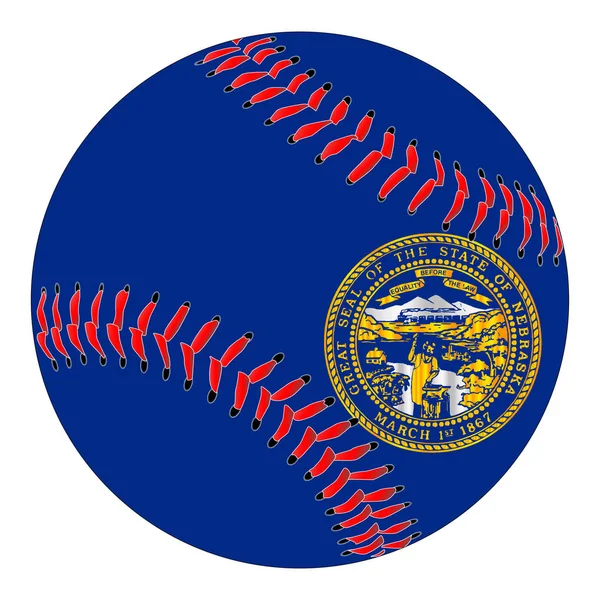 Nebraska flaga Baseball — Wektor stockowy