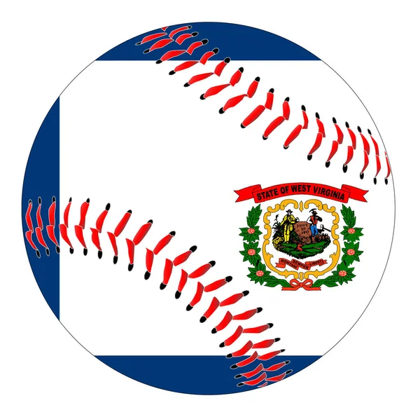 West Virginia flaga Baseball — Wektor stockowy