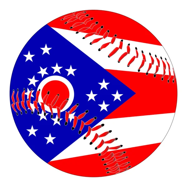 Ohio flaga Baseball — Wektor stockowy