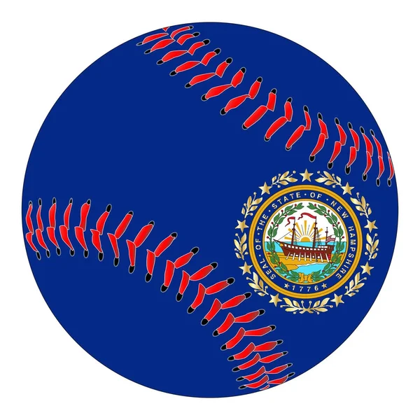 Neue hampshire Flagge Baseball — Stockvektor