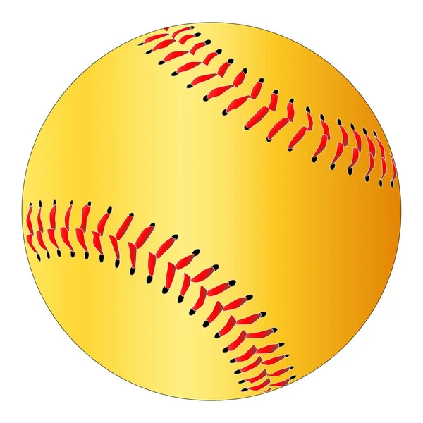 Softball na białym tle żółty — Wektor stockowy