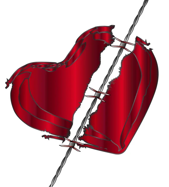 Torn Love Heart — Stock Vector