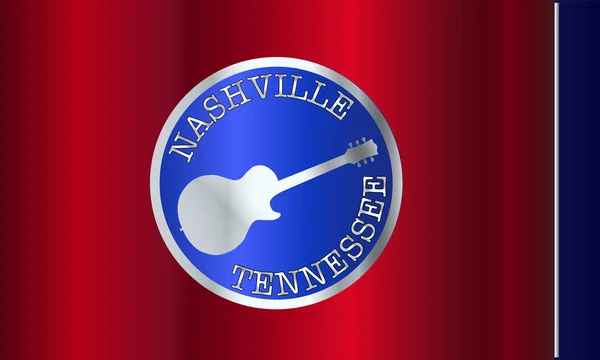 Elektro gitar değişiklikler ile Tennessee bayrak — Stok Vektör