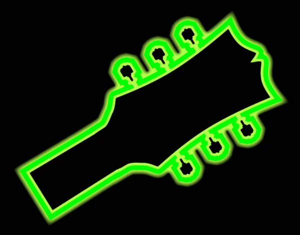 Neon gitar sap kafası — Stok Vektör