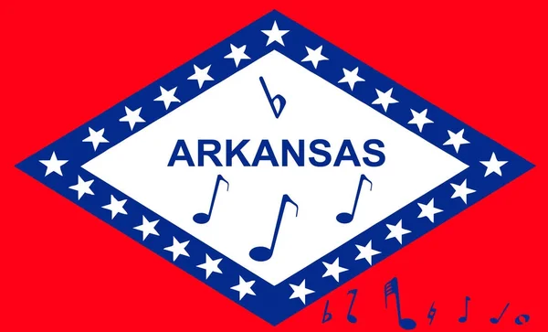 Muzikale vlag van Arkansas — Stockvector