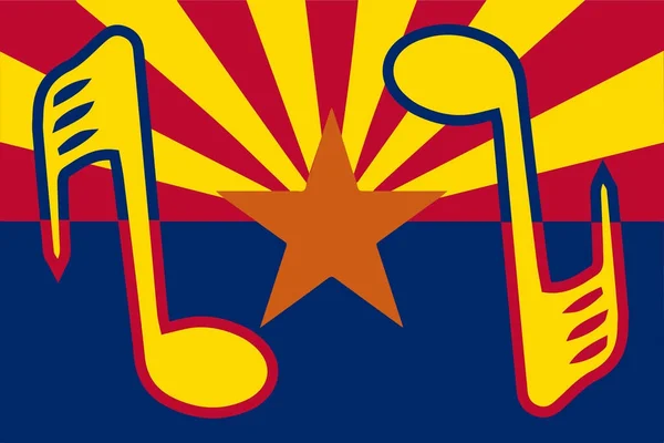 Musikaliska Arizona State flagga — Stock vektor