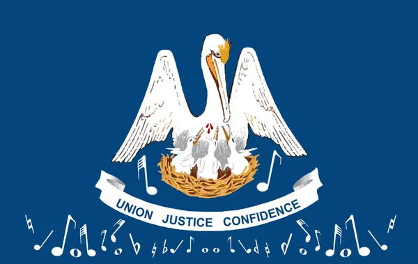 Bandiera dello Stato della Louisiana musicale — Vettoriale Stock