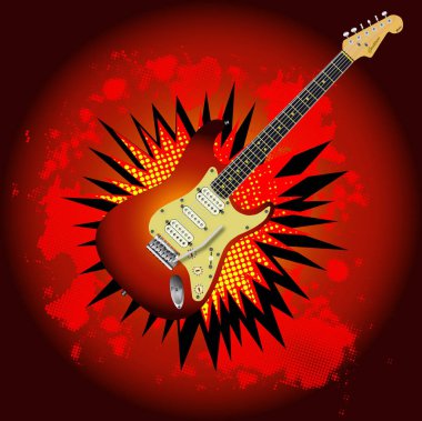 Gitar karikatür patlama