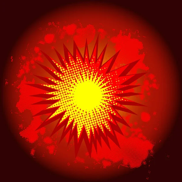 Röd tecknad Explosion — Stock vektor