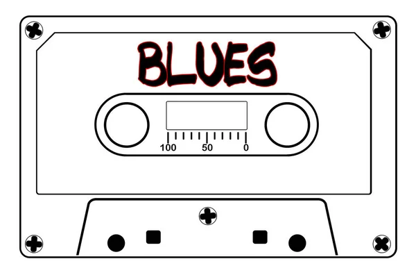 ブルース音楽カセット テープ — ストックベクタ