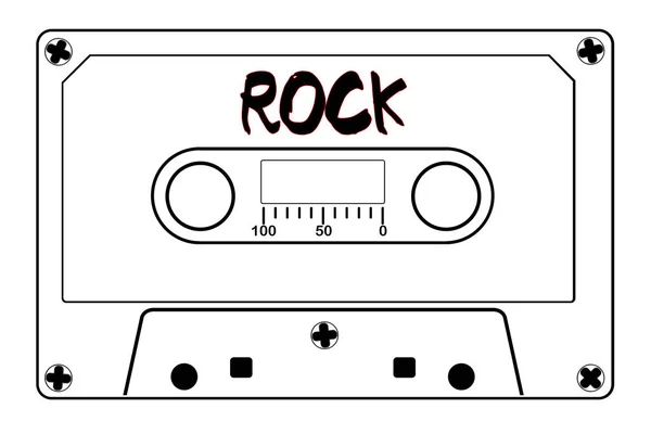 Rockmusik-Kassette — Stockvektor
