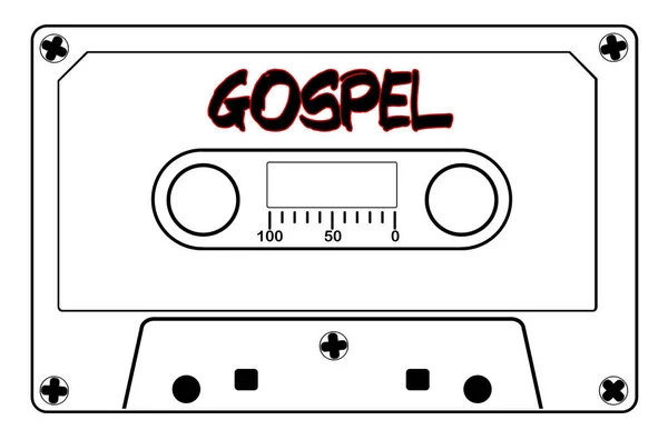 Nastro musicale Gospel Cassette — Vettoriale Stock