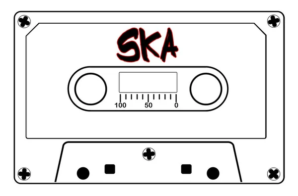 Cinta de música Ska Casete — Vector de stock