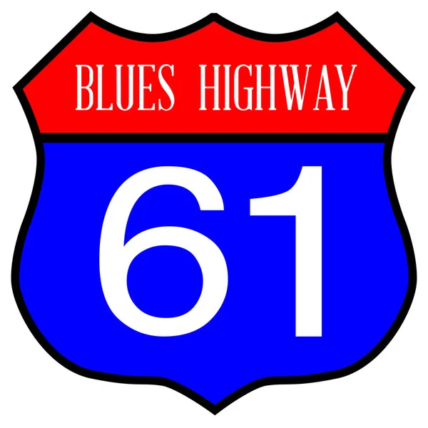 Blues Highway 61 Señal de parodia — Vector de stock