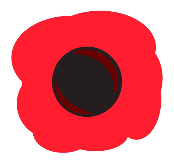 Red Poppy Remembrance Icon — Stock Vector