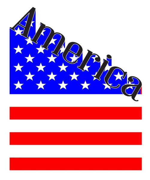 América Angled Flag Text — Vetor de Stock