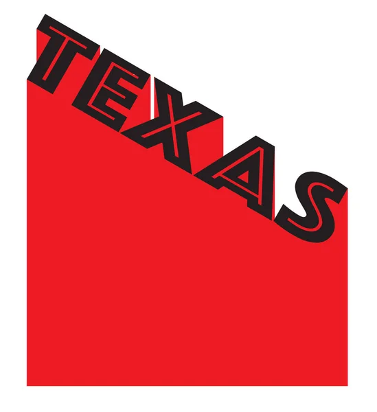 Texas abgewinkelter Schatten-Text — Stockvektor