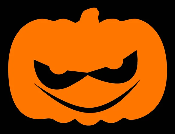 Kwade Halloween pompoen silhouet — Stockvector
