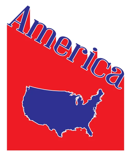 America Angled Testo Ombra Con Mappa — Vettoriale Stock