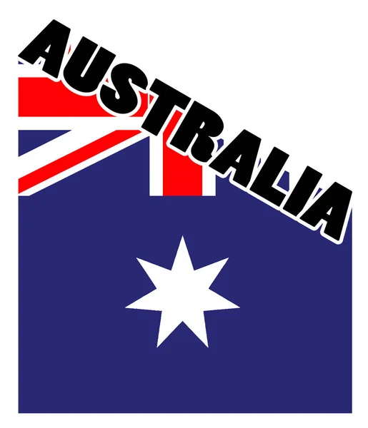 Australie Texte avec drapeau bleu ombre isolée — Image vectorielle