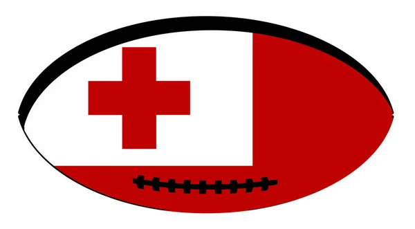 Bola de rugby de bandeira Tonga —  Vetores de Stock