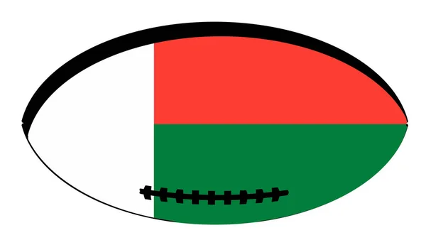 Madagaskar Flaga Rugby Ball — Wektor stockowy