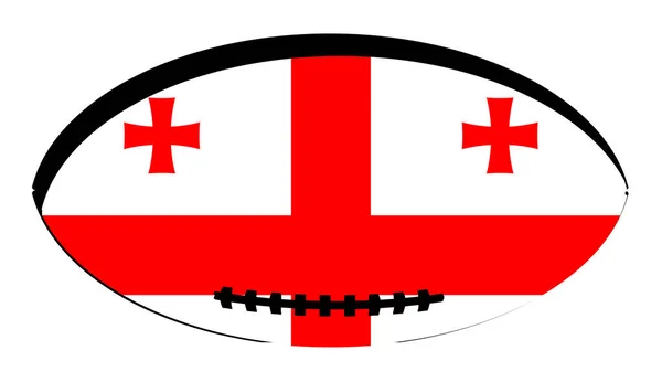 Georgia Bandeira Rugby Ball — Vetor de Stock