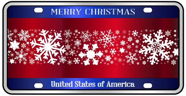Joyeux Noël plaque d'immatriculation patriotique — Image vectorielle