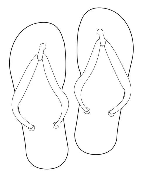 Flip flop cipő körvonalai — Stock Vector