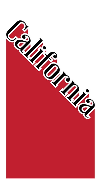 California Angled testo ombra — Vettoriale Stock