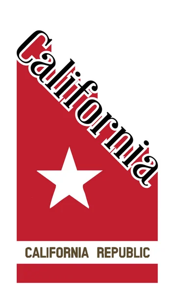 加州角阴影文字与国家图标 — 图库矢量图片