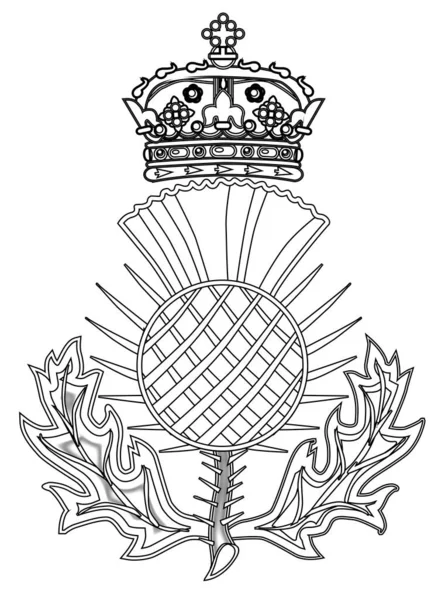 Thistle Symbol of Scotland In Outline — стоковый вектор