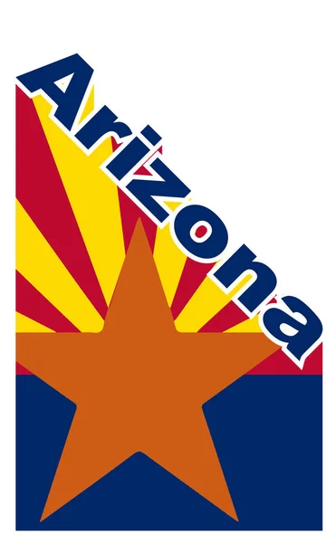 Arizona Vinklad skugga Text med flagga — Stock vektor