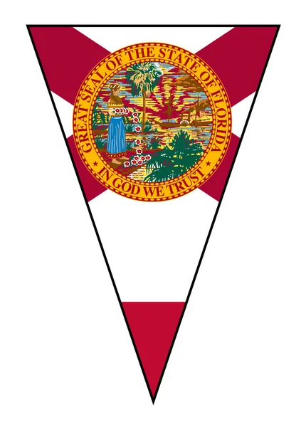 Bandera del Estado de Florida como triángulo de bunting — Vector de stock