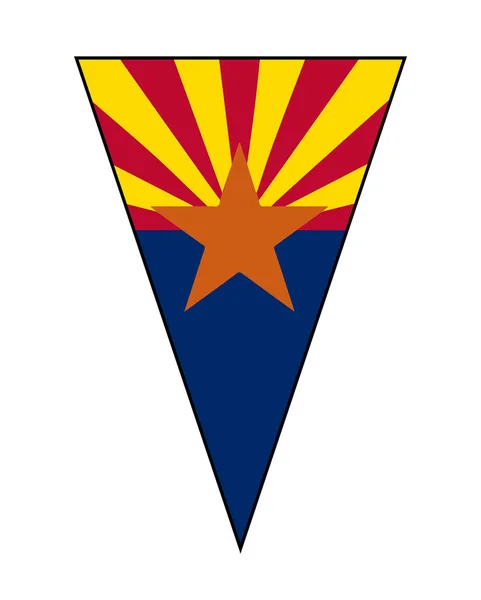 Arizona State Flag som Bunting triangeln — Stock vektor