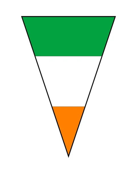 Flaga irlandzka jako trójkąt Bunting — Wektor stockowy