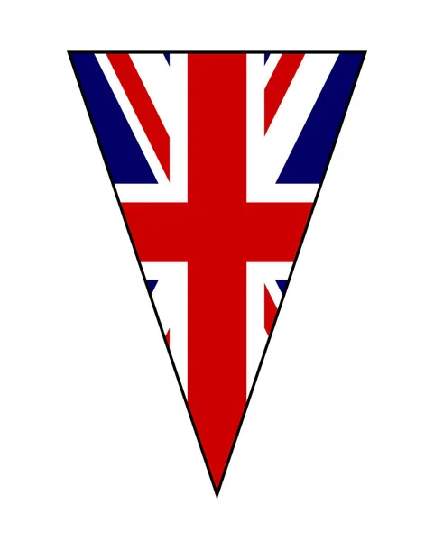 Union Jack vlajka vlajka jako Bunting trojúhelník — Stockový vektor