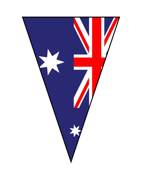 Australian Flag As Bunting Triangle — Stock Vector