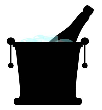 Şampanya ve Buz Kovası Silueti