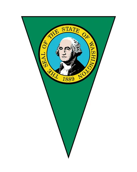 Washingtoner Staatsflagge als Fahnendreieck — Stockvektor