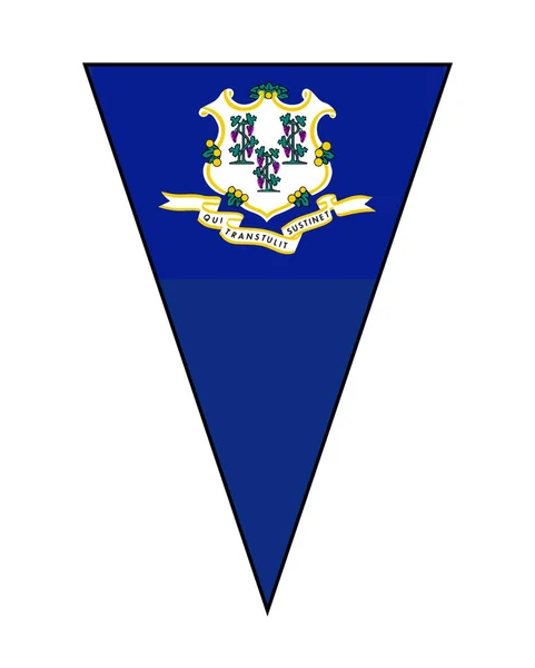 Connecticut State Flagga som Bunting triangeln — Stock vektor