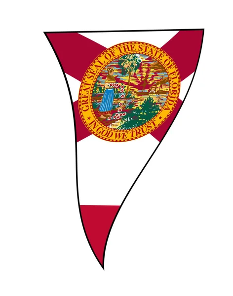 Florida State Flag als een golvende Bunting Driehoek — Stockvector