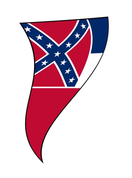 Bandeira do estado do Mississippi como triângulo de Bunting ondulado —  Vetores de Stock